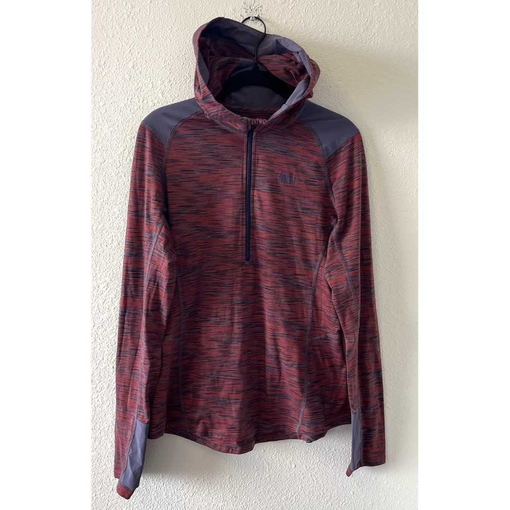 REI Co-op Women's Half Zip Hoodie Top Size Medium Purple Multicolored Hiking